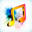 Abstract musical note, music concept.