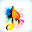 Abstract musical note, music concept.
