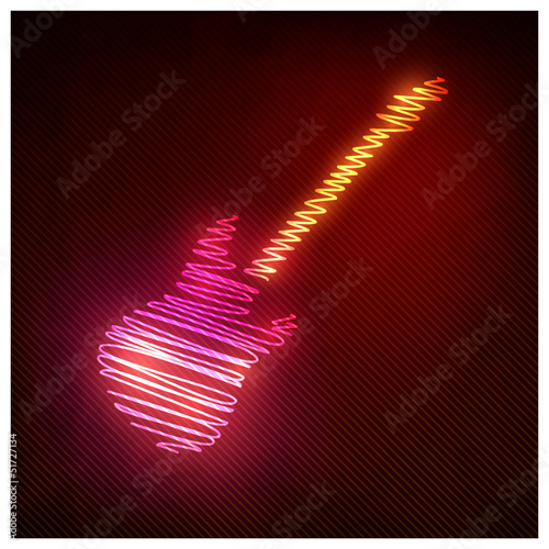 Vector: Abstract musical background with guitar. Abstract musical background with guitar.