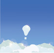 Hot air balloon in the blue sky