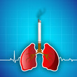 World asthma day background with cigarette Illustration of no sm