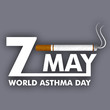 World asthma day background with cigarette Illustration of no sm