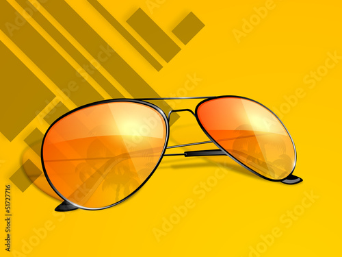 Vector: Abstract Summer background with sunglasses. Abstract Summer background with sunglasses.