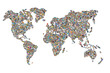 Photo: Carte du monde photos, fond blanc Carte du monde photos, fond blanc