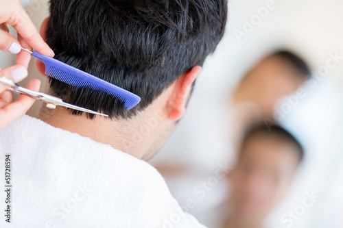 Photo: Man at the hairdresser Man at the hairdresser