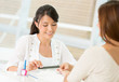 Woman doing a manicure