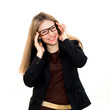 beautiful woman in glasses