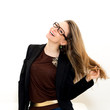 beautiful woman in glasses