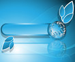 blue background with globe