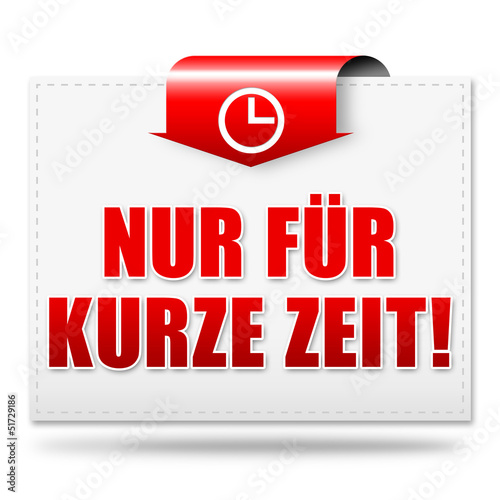 Illustration: Nur für kurze Zeit! Button, Icon Nur für kurze Zeit! Button, Icon