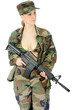 Junge Soldatin mit Sturmgewehr