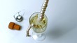 Video: Pearl necklace dropping in glass of champagne Pearl necklace dropping in glass of champagne