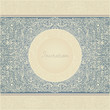 Floral retro invitation card in oriental style on parchment