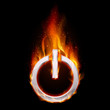 Vector: Fiery power button Fiery power button