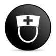 nurse black circle web glossy icon