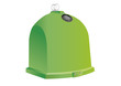 Green recycling container for glass isolated