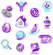 Vector: Set of violet web icons Set of violet web icons
