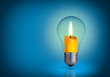 Photo: candle into lighting bulb. candle into lighting bulb.