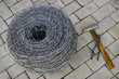 Photo: Bay of barbed wire and tool Bay of barbed wire and tool