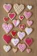 Red and pink heart cookies