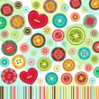 trendy colored  background of set buttons vector
