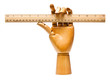 Photo: Wooden hand and ruler Wooden hand and ruler