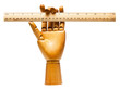 Photo: Wooden hand and ruler Wooden hand and ruler