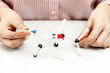 Photo: Student assembling molecule models Student assembling molecule models