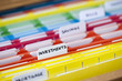Financial documents in folders