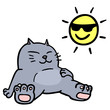 Vektor: Cat and sun Cat and sun