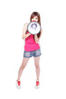 Teen girl with megaphone