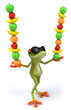 Fun frog and fruits