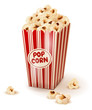 Popcorn in paper box.