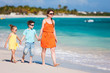 Family at Caribbean beach