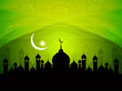 beautiful religious eid background with mosque.