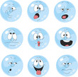 Emotion smiles blue color set  004