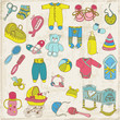 Scrapbook Design Elements - Baby Arrival Set - in vector