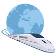 Tren circulando alrededor del mundo
