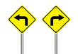 Turn left and right traffic sign