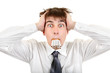 Shocked Man With Many Cigarettes
