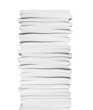 Photo: Close up of stack of papers on white background Close up of stack of papers on white background