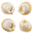 Dumplings, pelmeni, ravioli - isolated on white with clipping pa