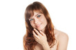 Portrait of young beautiful brunette woman