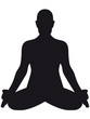 Eine Person im Lotussitz – die Hände im Chin-Mudra, freigestellt