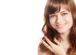 Portrait of young beautiful brunette woman