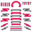 Set of vector ribbons, labels and stickers.