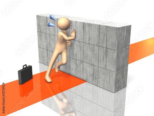 Illustration: Project is stuck, he is in trouble. Project is stuck, he is in trouble.