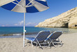 Two sunbeds and a parasol