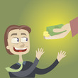 delivery of money, credit to the man.