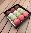 Photo: Macarons on a gift box Macarons on a gift box